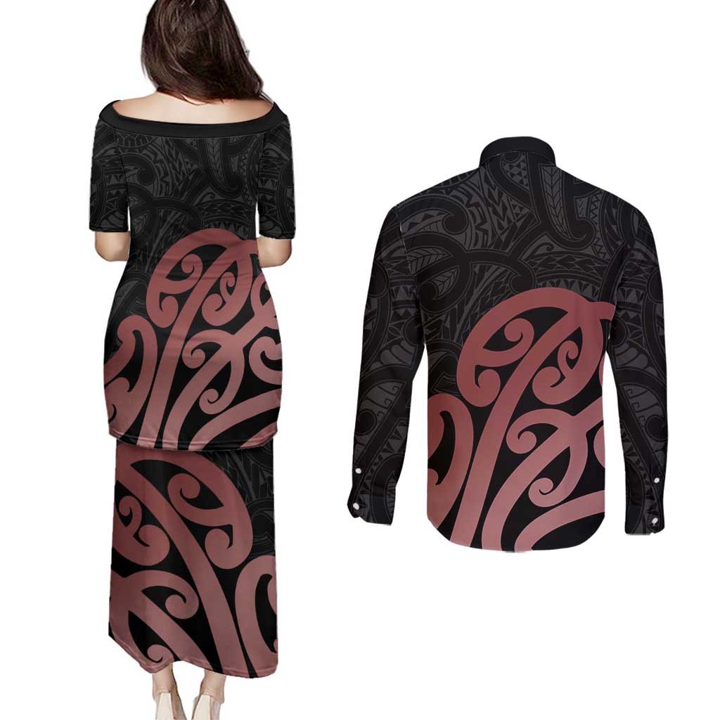 New Zealand Mangopare Tamanako Couples Matching Puletasi and Long Sleeve Button Shirt Aotearoa Maori LT14 - Polynesian Pride