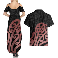 New Zealand Mangopare Tamanako Couples Matching Summer Maxi Dress and Hawaiian Shirt Aotearoa Maori LT14 - Polynesian Pride