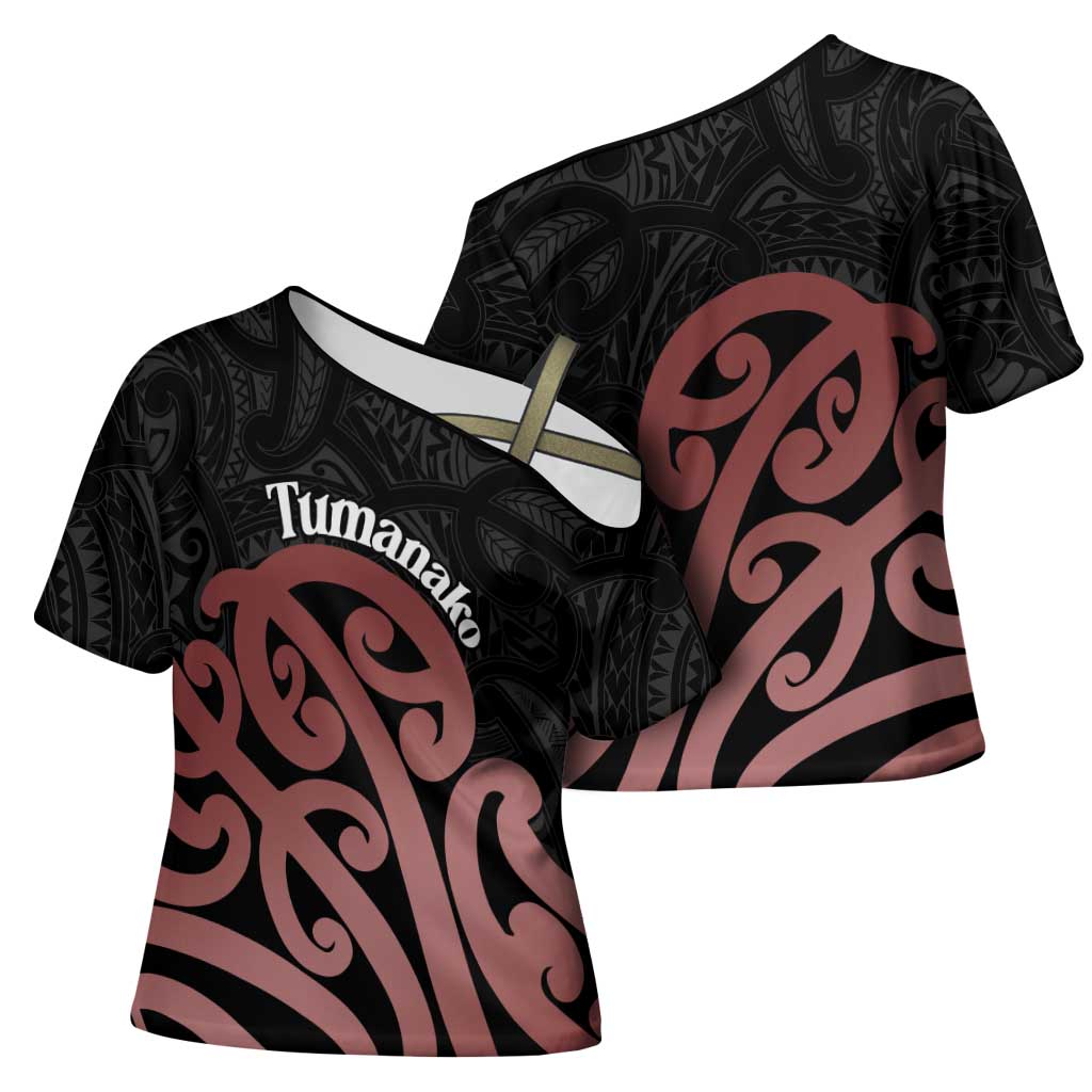 New Zealand Mangopare Tamanako Cross Shoulder Shirt Aotearoa Maori LT14 - Polynesian Pride