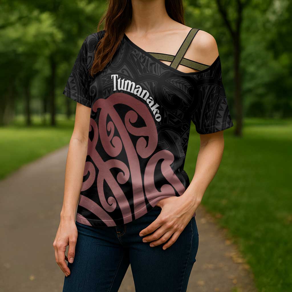 New Zealand Mangopare Tamanako Cross Shoulder Shirt Aotearoa Maori LT14 - Polynesian Pride