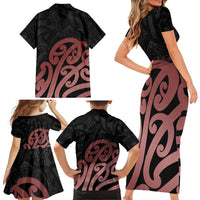 New Zealand Mangopare Tamanako Family Matching Short Sleeve Bodycon Dress and Hawaiian Shirt Aotearoa Maori LT14 - Polynesian Pride