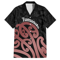 New Zealand Mangopare Tamanako Family Matching Summer Maxi Dress and Hawaiian Shirt Aotearoa Maori LT14 Dad's Shirt - Short Sleeve Brown - Polynesian Pride