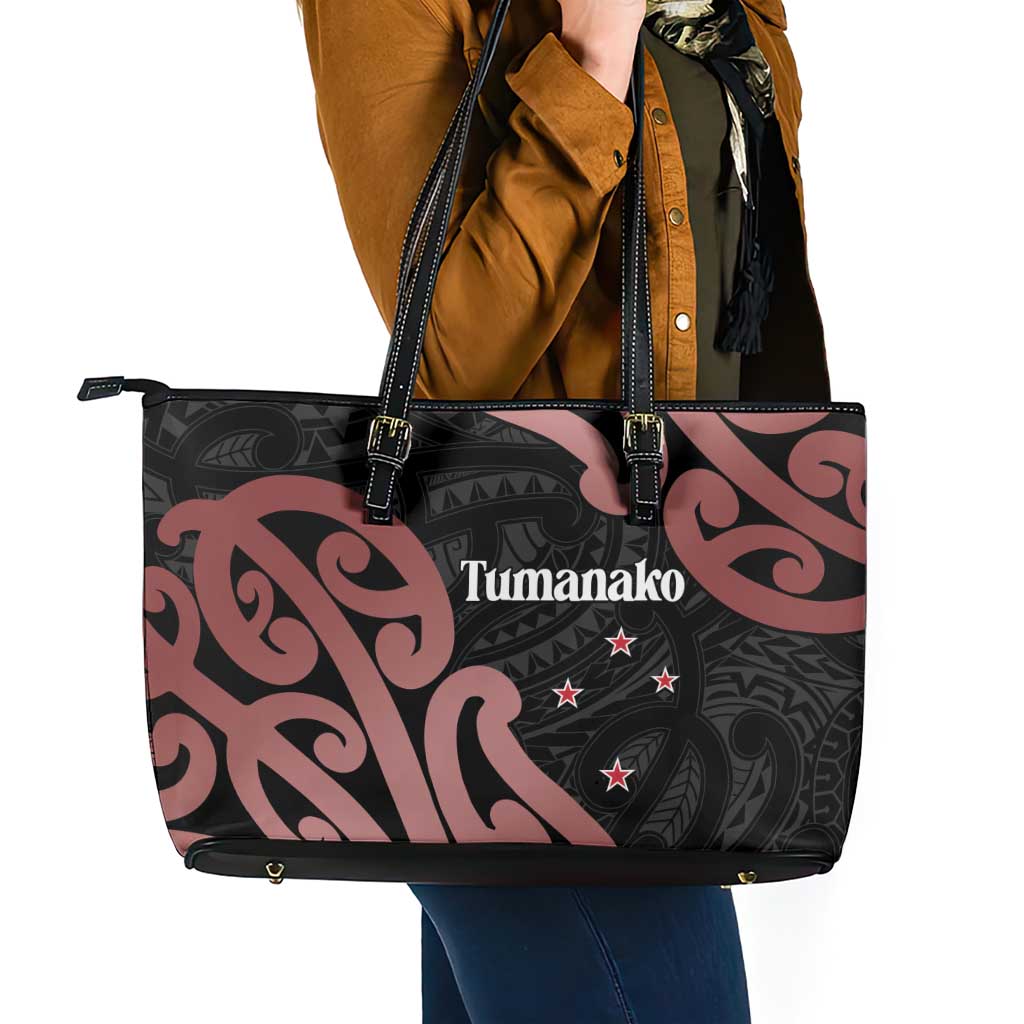 New Zealand Mangopare Tamanako Leather Tote Bag Aotearoa Maori LT14 - Polynesian Pride