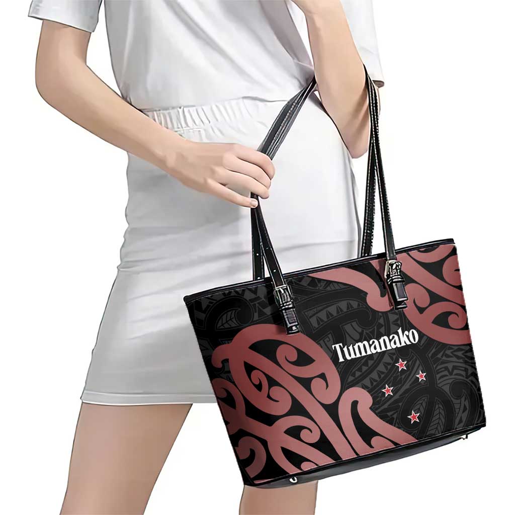 New Zealand Mangopare Tamanako Leather Tote Bag Aotearoa Maori LT14 - Polynesian Pride