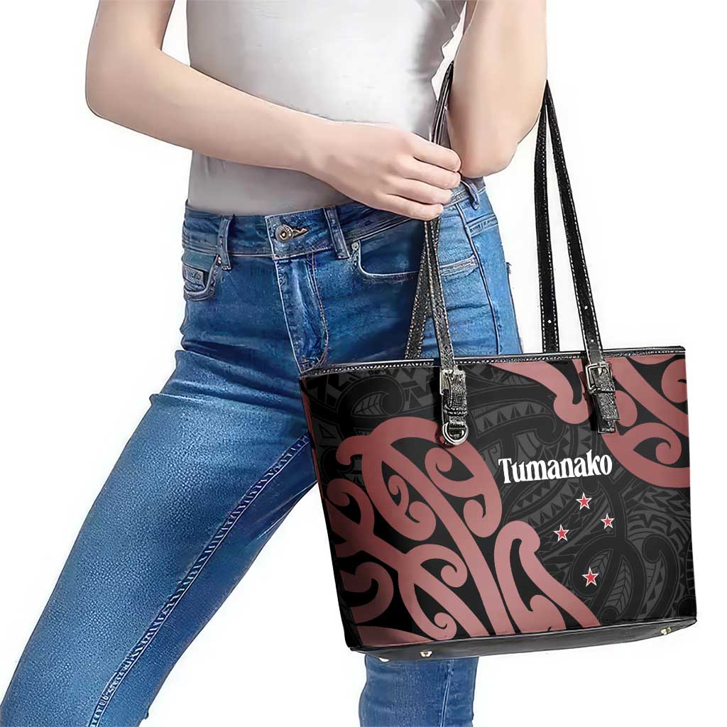 New Zealand Mangopare Tamanako Leather Tote Bag Aotearoa Maori LT14 - Polynesian Pride