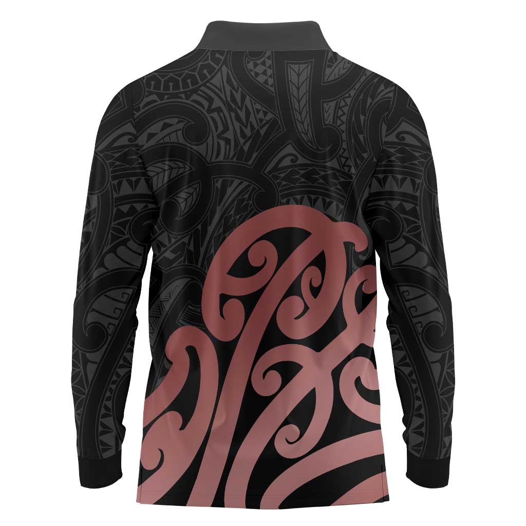 New Zealand Mangopare Tamanako Long Sleeve Polo Shirt Aotearoa Maori LT14 - Polynesian Pride