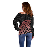 New Zealand Mangopare Tamanako Off Shoulder Sweater Aotearoa Maori