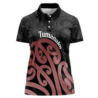 New Zealand Mangopare Tamanako Women Polo Shirt Aotearoa Maori LT14 Female Brown - Polynesian Pride
