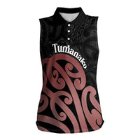 New Zealand Mangopare Tamanako Women Sleeveless Polo Shirt Aotearoa Maori LT14 Female Brown - Polynesian Pride