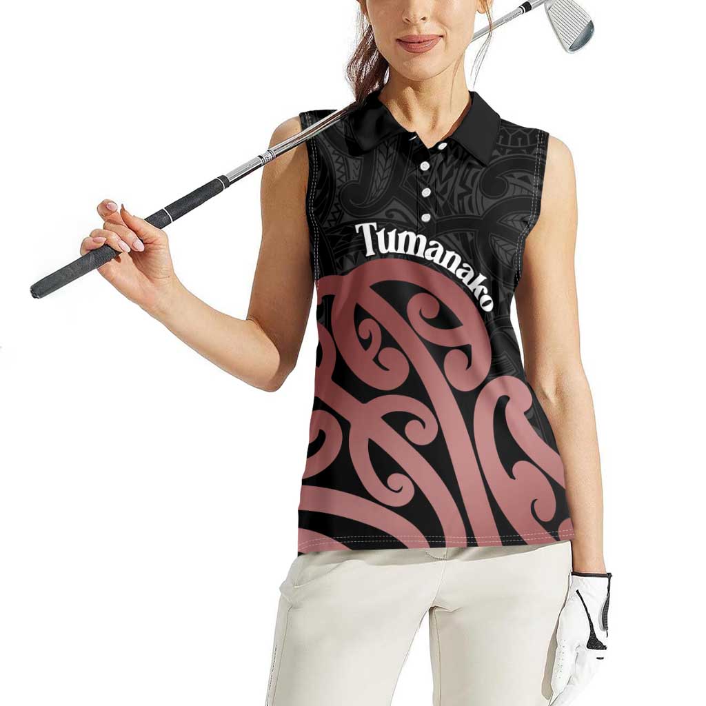 New Zealand Mangopare Tamanako Women Sleeveless Polo Shirt Aotearoa Maori LT14 - Polynesian Pride
