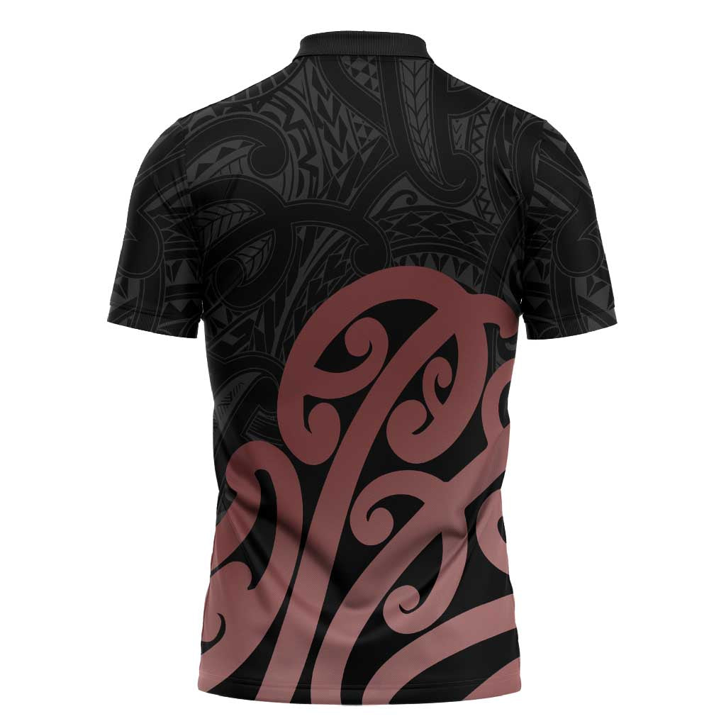 New Zealand Mangopare Tamanako Zipper Polo Shirt Aotearoa Maori LT14 - Polynesian Pride