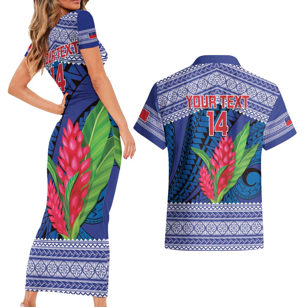 Custom Samoa Rugby Couples Matching Short Sleeve Bodycon Dress and Hawaiian Shirt 2024 Go Champions Samoan Gingers LT14 - Polynesian Pride