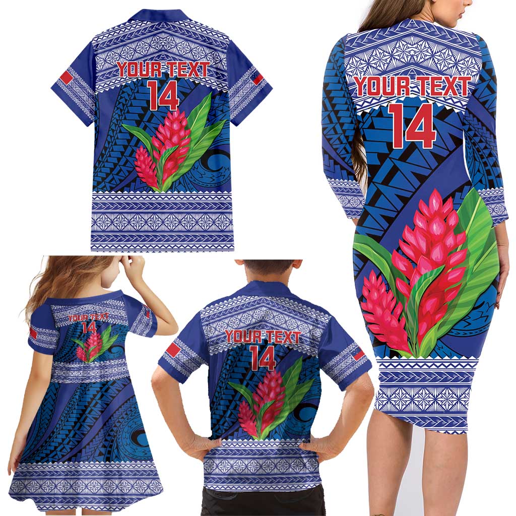Custom Samoa Rugby Family Matching Long Sleeve Bodycon Dress and Hawaiian Shirt 2024 Go Champions Samoan Gingers LT14 - Polynesian Pride