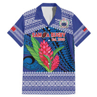 Custom Samoa Rugby Family Matching Mermaid Dress and Hawaiian Shirt 2024 Go Champions Samoan Gingers LT14 Dad's Shirt - Short Sleeve Blue - Polynesian Pride