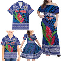 Custom Samoa Rugby Family Matching Off Shoulder Maxi Dress and Hawaiian Shirt 2024 Go Champions Samoan Gingers LT14 - Polynesian Pride