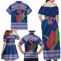 Custom Samoa Rugby Family Matching Off Shoulder Maxi Dress and Hawaiian Shirt 2024 Go Champions Samoan Gingers LT14 - Polynesian Pride