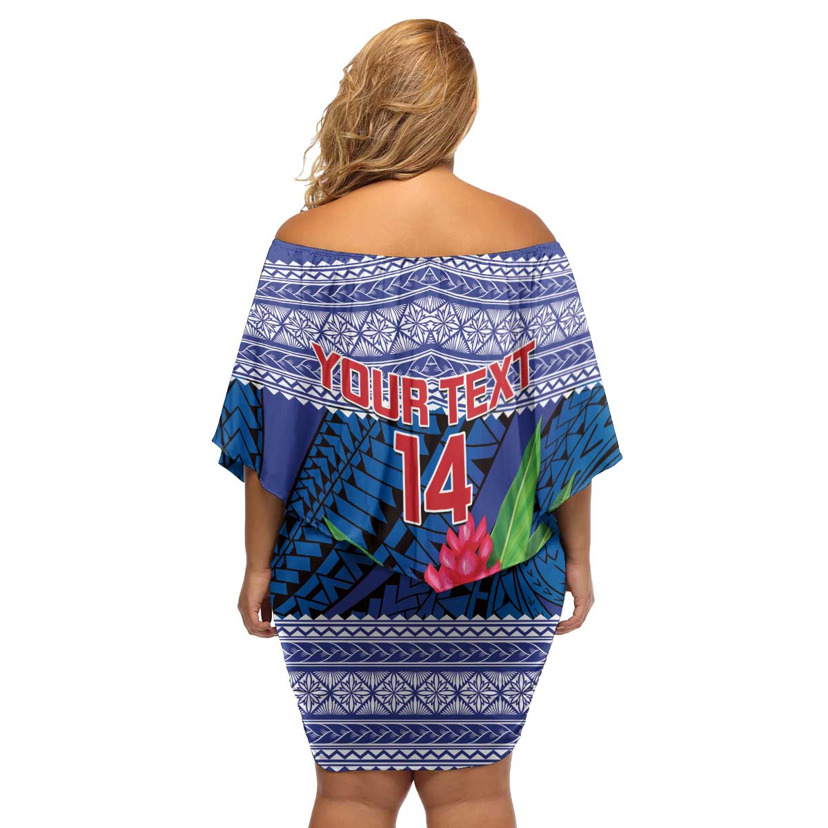 Custom Samoa Rugby Family Matching Off Shoulder Short Dress and Hawaiian Shirt 2024 Go Champions Samoan Gingers LT14 - Polynesian Pride