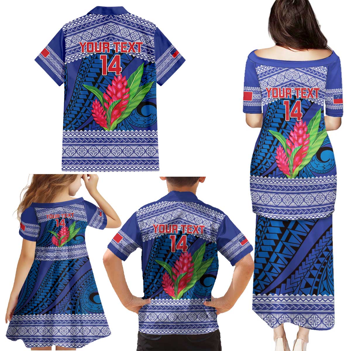 Custom Samoa Rugby Family Matching Puletasi and Hawaiian Shirt 2024 Go Champions Samoan Gingers LT14 - Polynesian Pride