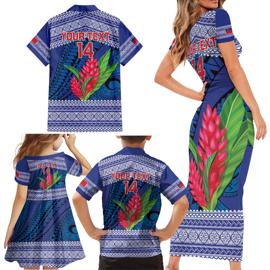 Custom Samoa Rugby Family Matching Short Sleeve Bodycon Dress and Hawaiian Shirt 2024 Go Champions Samoan Gingers LT14 - Polynesian Pride