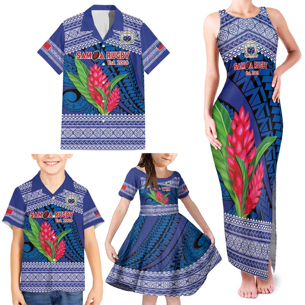 Custom Samoa Rugby Family Matching Tank Maxi Dress and Hawaiian Shirt 2024 Go Champions Samoan Gingers LT14 - Polynesian Pride