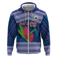 Custom Samoa Rugby Hoodie 2024 Go Champions Samoan Gingers LT14 Zip Hoodie Blue - Polynesian Pride