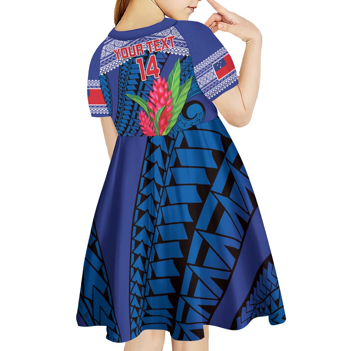Custom Samoa Rugby Kid Short Sleeve Dress 2024 Go Champions Samoan Gingers