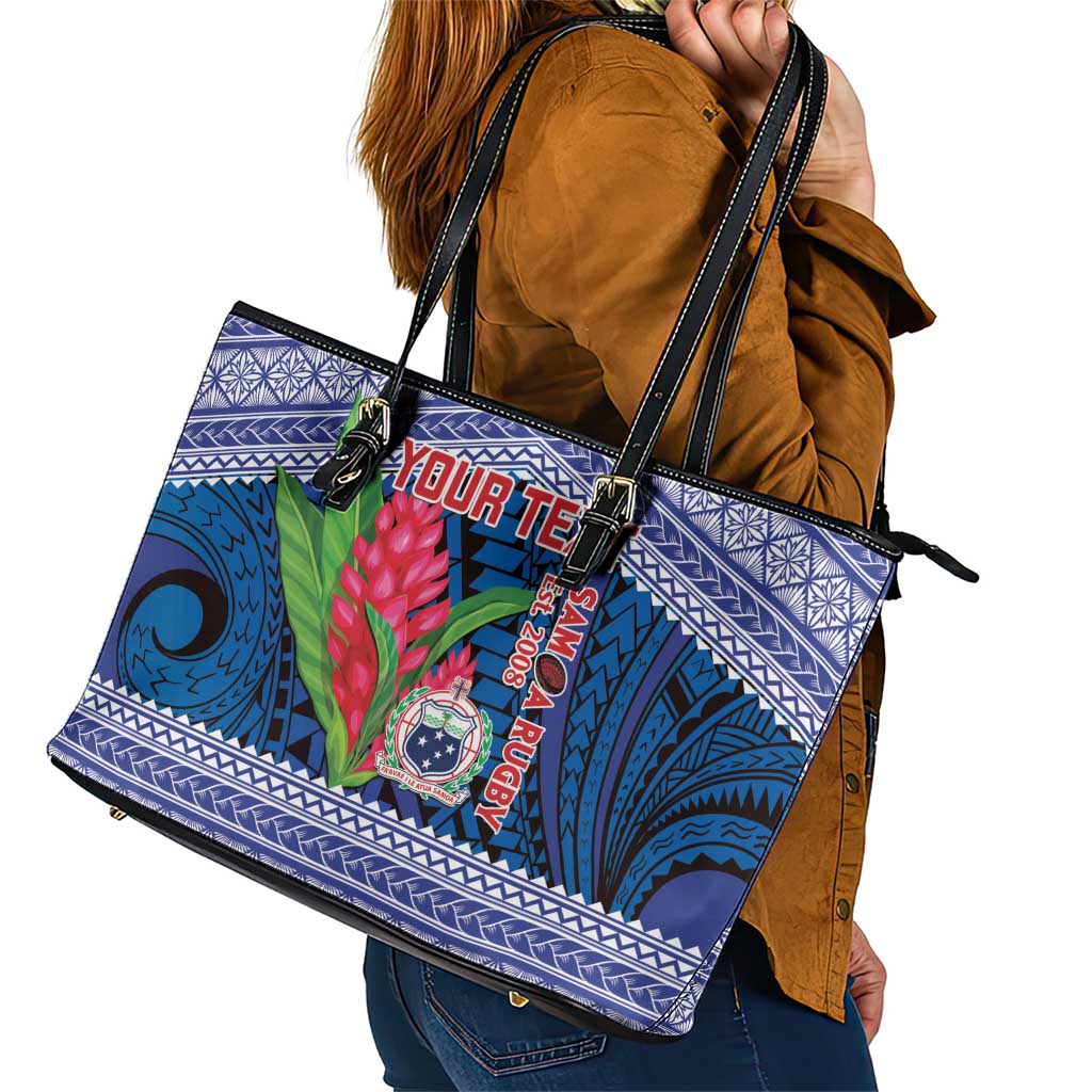 Custom Samoa Rugby Leather Tote Bag 2024 Go Champions Samoan Gingers LT14 - Polynesian Pride
