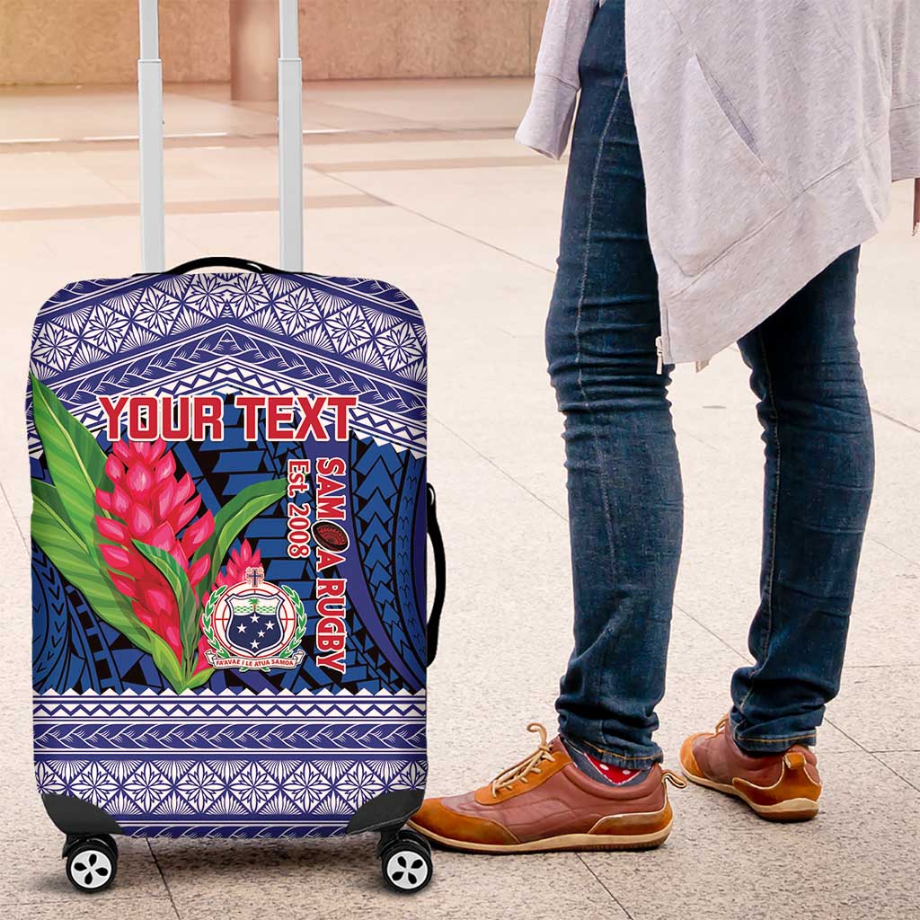 Custom Samoa Rugby Luggage Cover 2024 Go Champions Samoan Gingers LT14 Blue - Polynesian Pride
