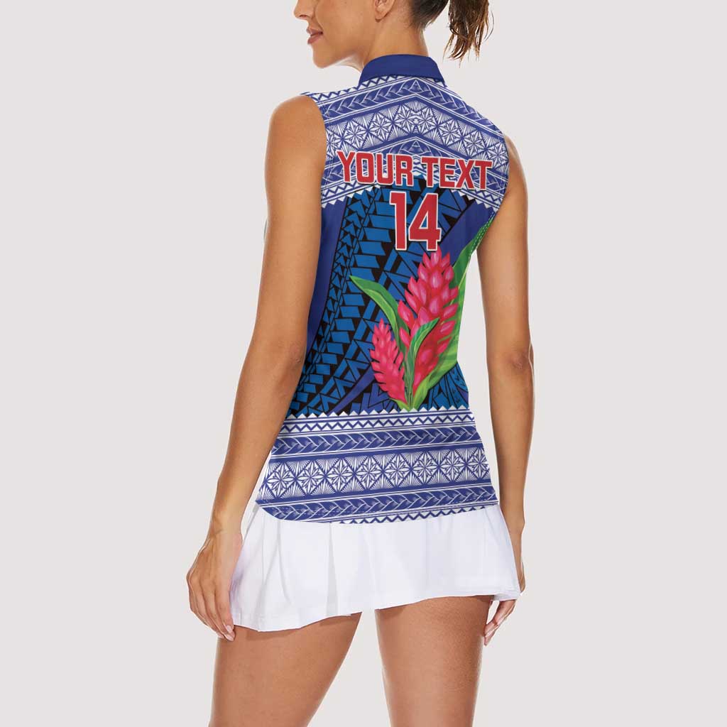 Custom Samoa Rugby Women Sleeveless Polo Shirt 2024 Go Champions Samoan Gingers