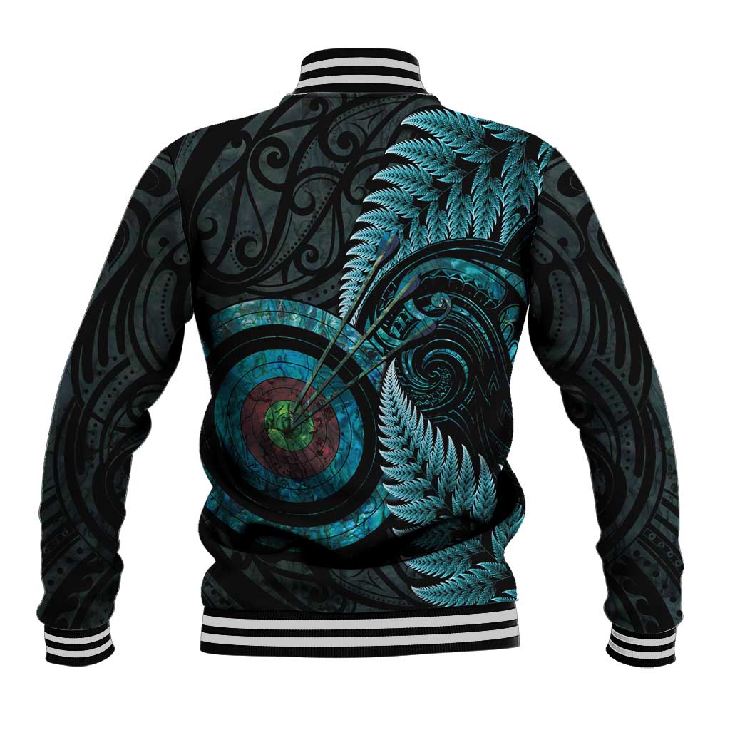 New Zealand Archery Baseball Jacket Aotearoa Silver Fern Maori - Polynesian Pride