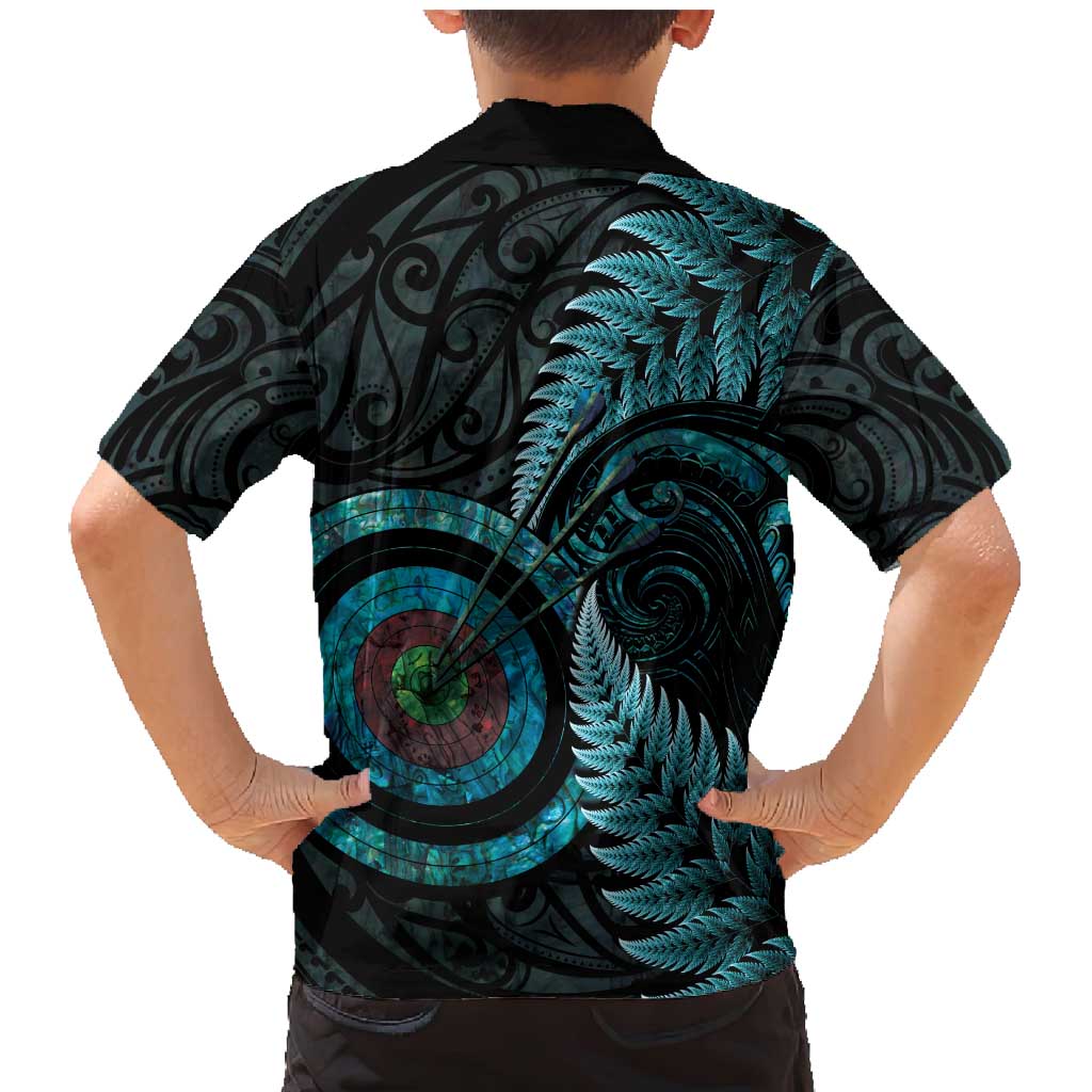 New Zealand Archery Family Matching Mermaid Dress and Hawaiian Shirt Aotearoa Silver Fern Maori LT14 - Polynesian Pride