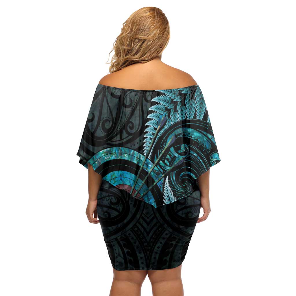 New Zealand Archery Family Matching Off Shoulder Short Dress and Hawaiian Shirt Aotearoa Silver Fern Maori LT14 - Polynesian Pride