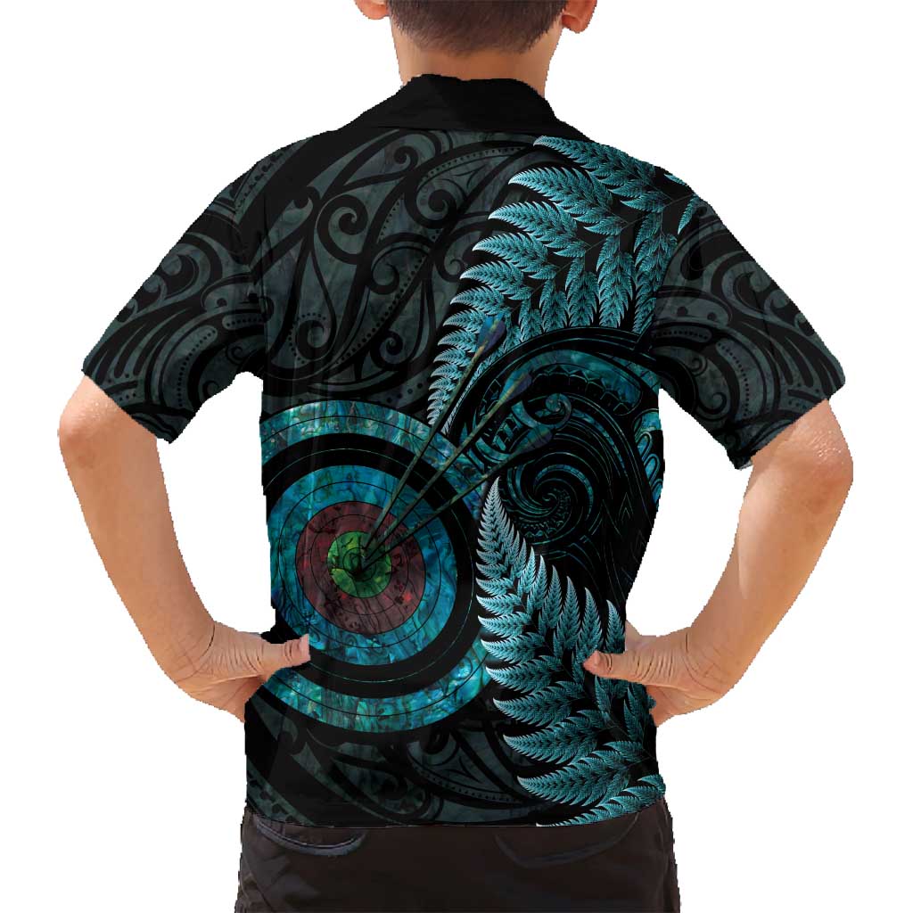 New Zealand Archery Family Matching Puletasi and Hawaiian Shirt Aotearoa Silver Fern Maori LT14 - Polynesian Pride