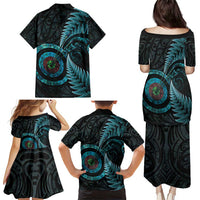 New Zealand Archery Family Matching Puletasi and Hawaiian Shirt Aotearoa Silver Fern Maori LT14 - Polynesian Pride
