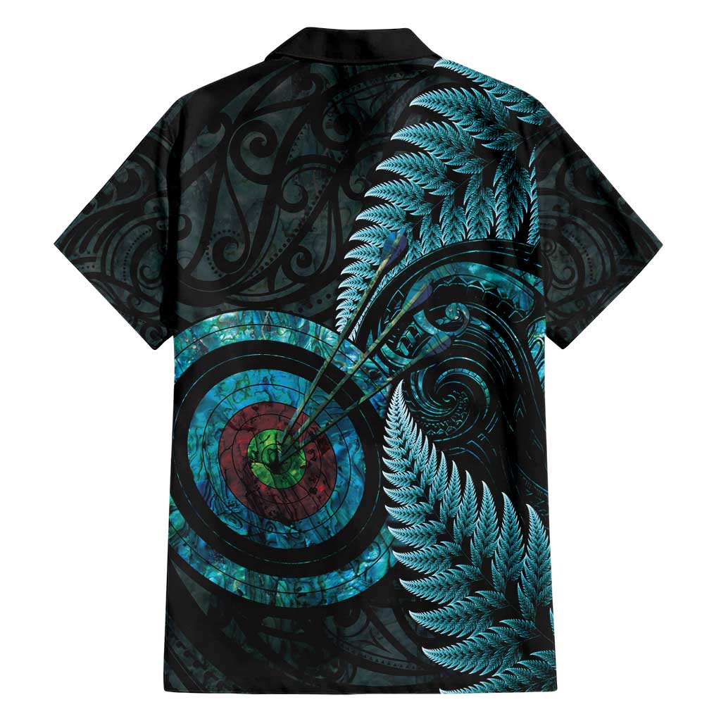 New Zealand Archery Family Matching Short Sleeve Bodycon Dress and Hawaiian Shirt Aotearoa Silver Fern Maori LT14 - Polynesian Pride