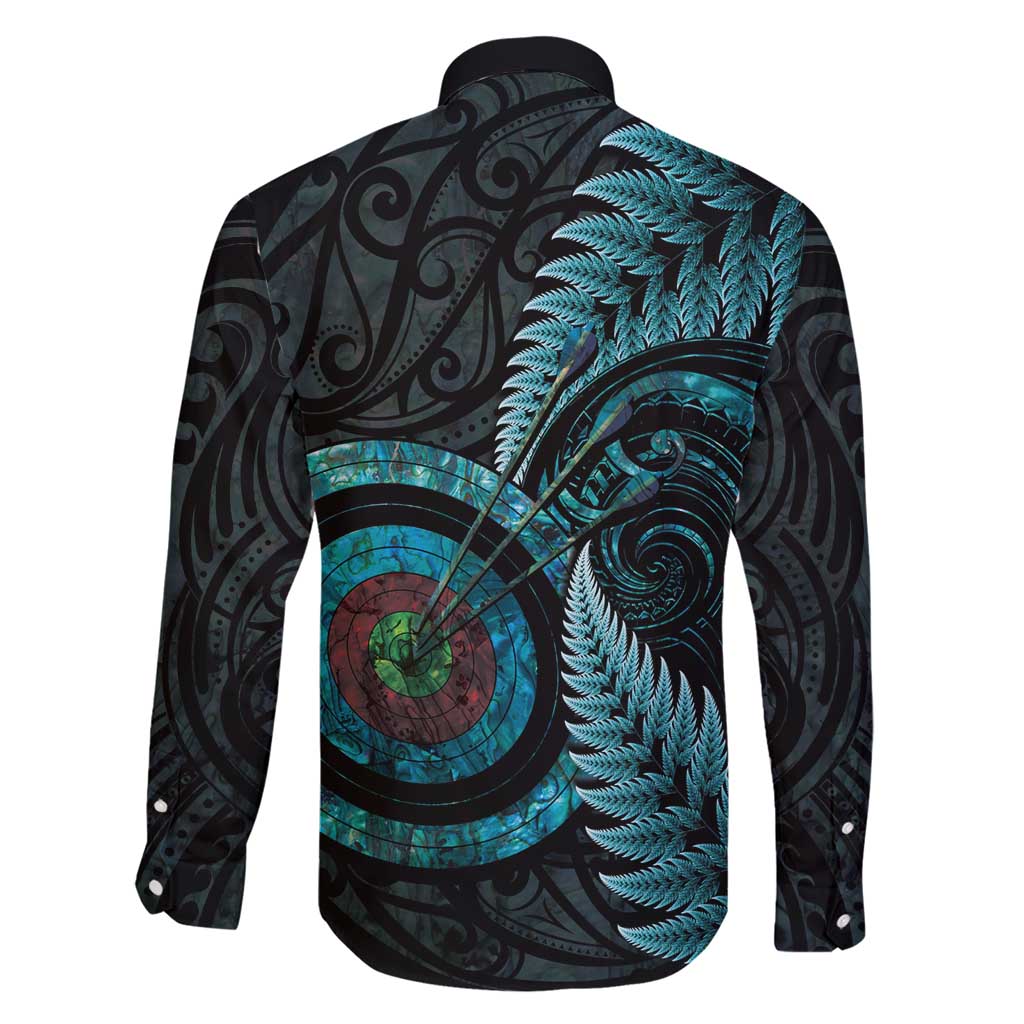 New Zealand Archery Family Matching Short Sleeve Bodycon Dress and Hawaiian Shirt Aotearoa Silver Fern Maori LT14 - Polynesian Pride