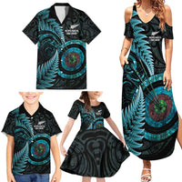 New Zealand Archery Family Matching Summer Maxi Dress and Hawaiian Shirt Aotearoa Silver Fern Maori LT14 - Polynesian Pride