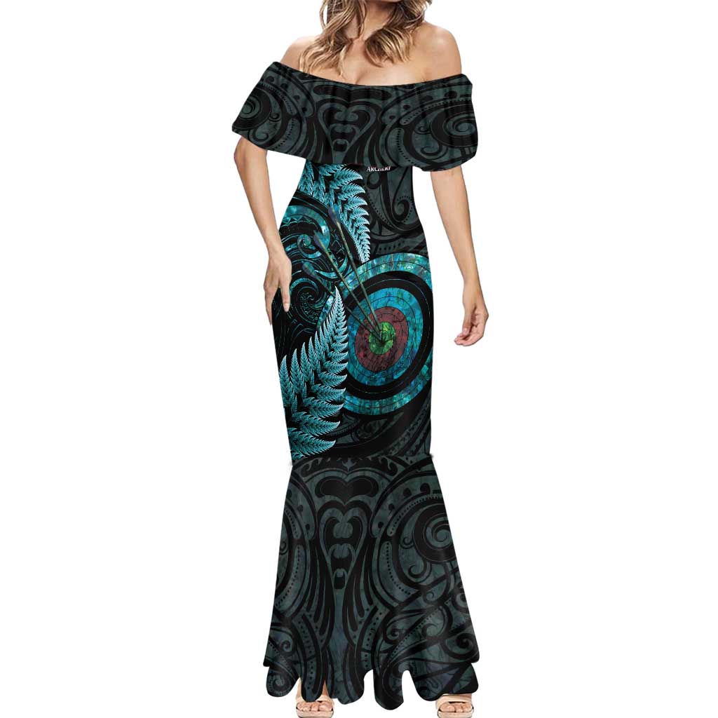 New Zealand Archery Mermaid Dress Aotearoa Silver Fern Maori LT14 - Polynesian Pride