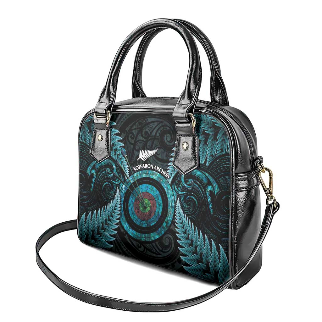 New Zealand Archery Shoulder Handbag Aotearoa Silver Fern Maori - Polynesian Pride