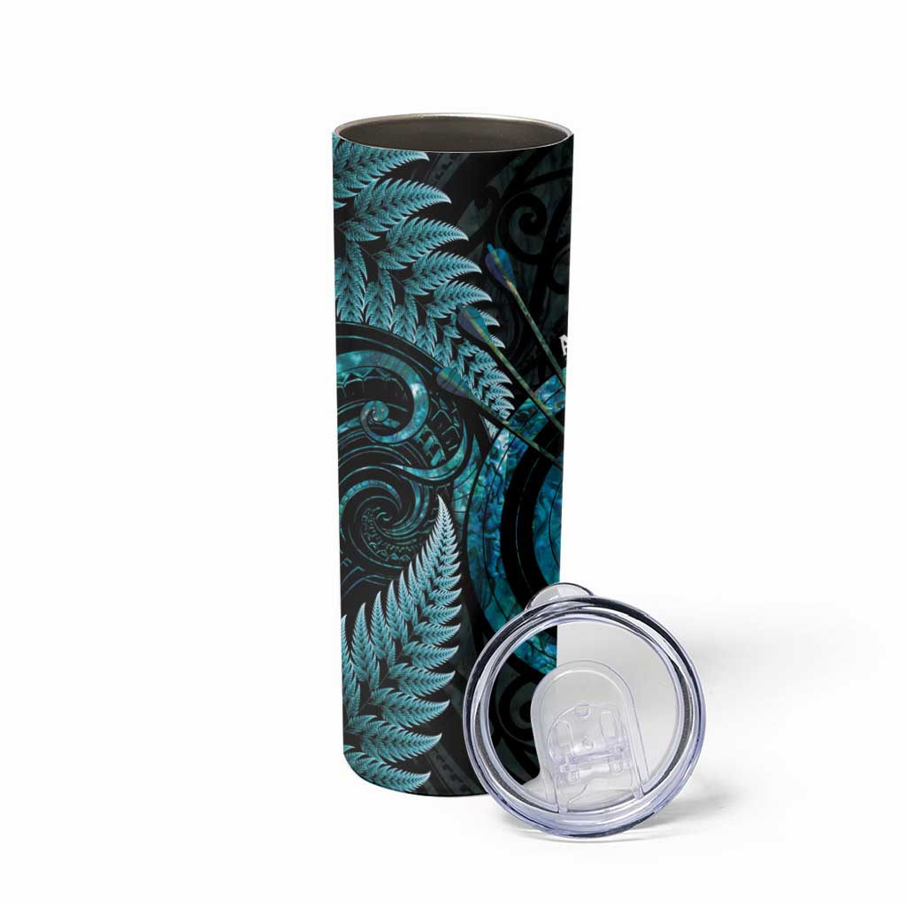 New Zealand Archery Skinny Tumbler Aotearoa Silver Fern Maori LT14 - Polynesian Pride