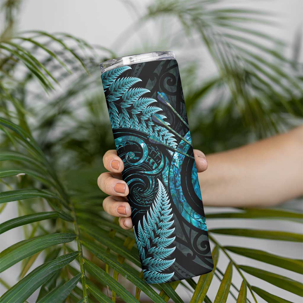 New Zealand Archery Skinny Tumbler Aotearoa Silver Fern Maori LT14 - Polynesian Pride