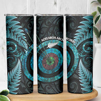 New Zealand Archery Skinny Tumbler Aotearoa Silver Fern Maori LT14 - Polynesian Pride