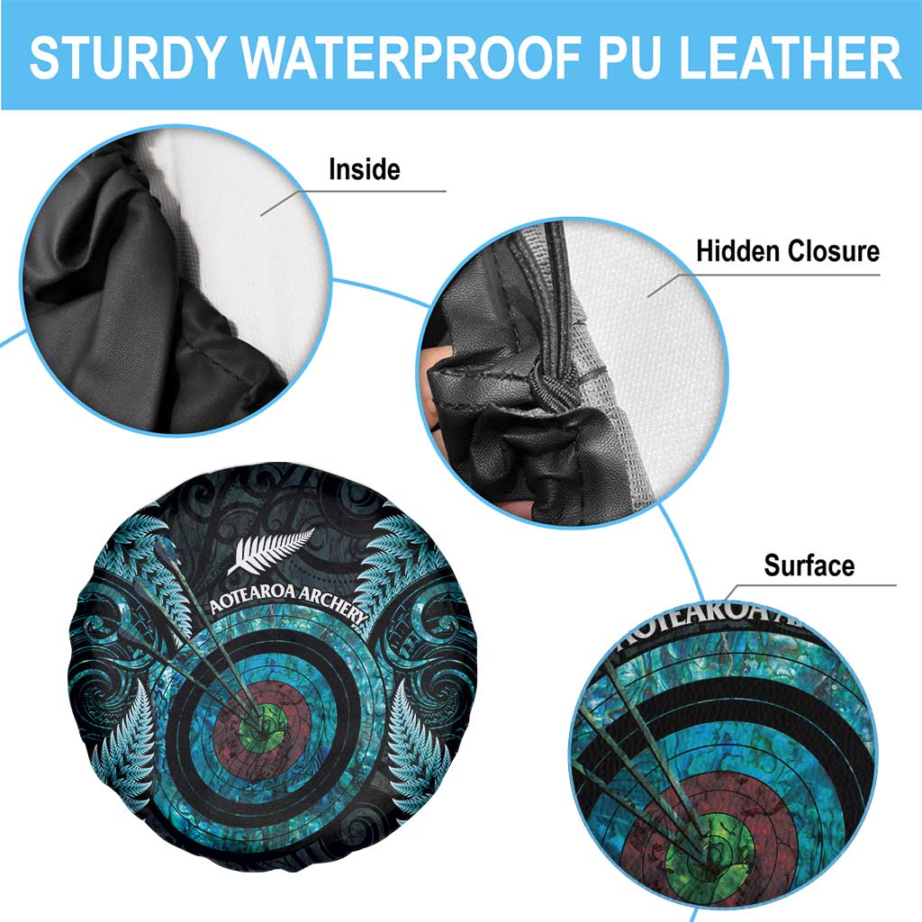 New Zealand Archery Spare Tire Cover Aotearoa Silver Fern Maori - Polynesian Pride