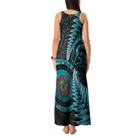 New Zealand Archery Tank Maxi Dress Aotearoa Silver Fern Maori LT14 - Polynesian Pride