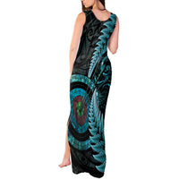 New Zealand Archery Tank Maxi Dress Aotearoa Silver Fern Maori LT14 - Polynesian Pride