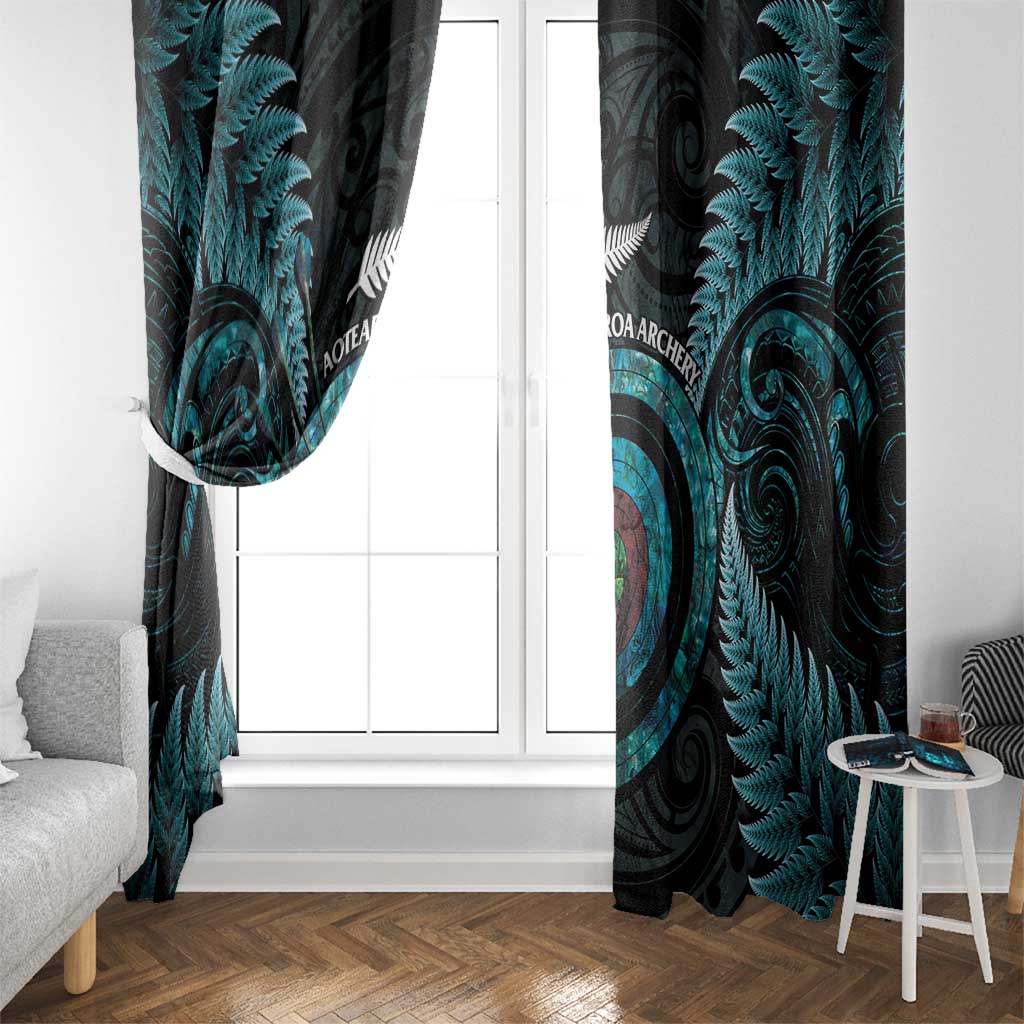 New Zealand Archery Window Curtain Aotearoa Silver Fern Maori - Polynesian Pride