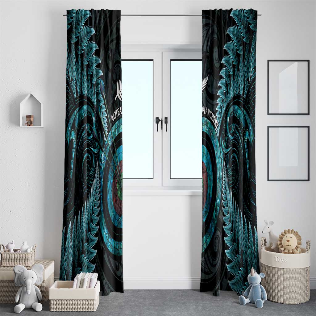 New Zealand Archery Window Curtain Aotearoa Silver Fern Maori - Polynesian Pride