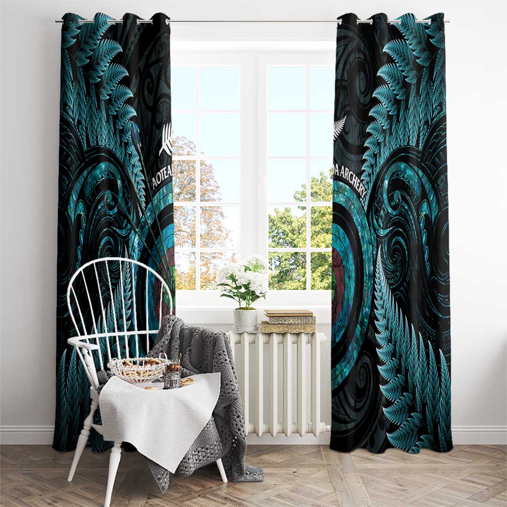 New Zealand Archery Window Curtain Aotearoa Silver Fern Maori - Polynesian Pride