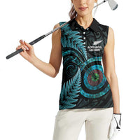 New Zealand Archery Women Sleeveless Polo Shirt Aotearoa Silver Fern Maori LT14 - Polynesian Pride