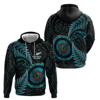 New Zealand Archery Zip Hoodie Aotearoa Silver Fern Maori - Polynesian Pride